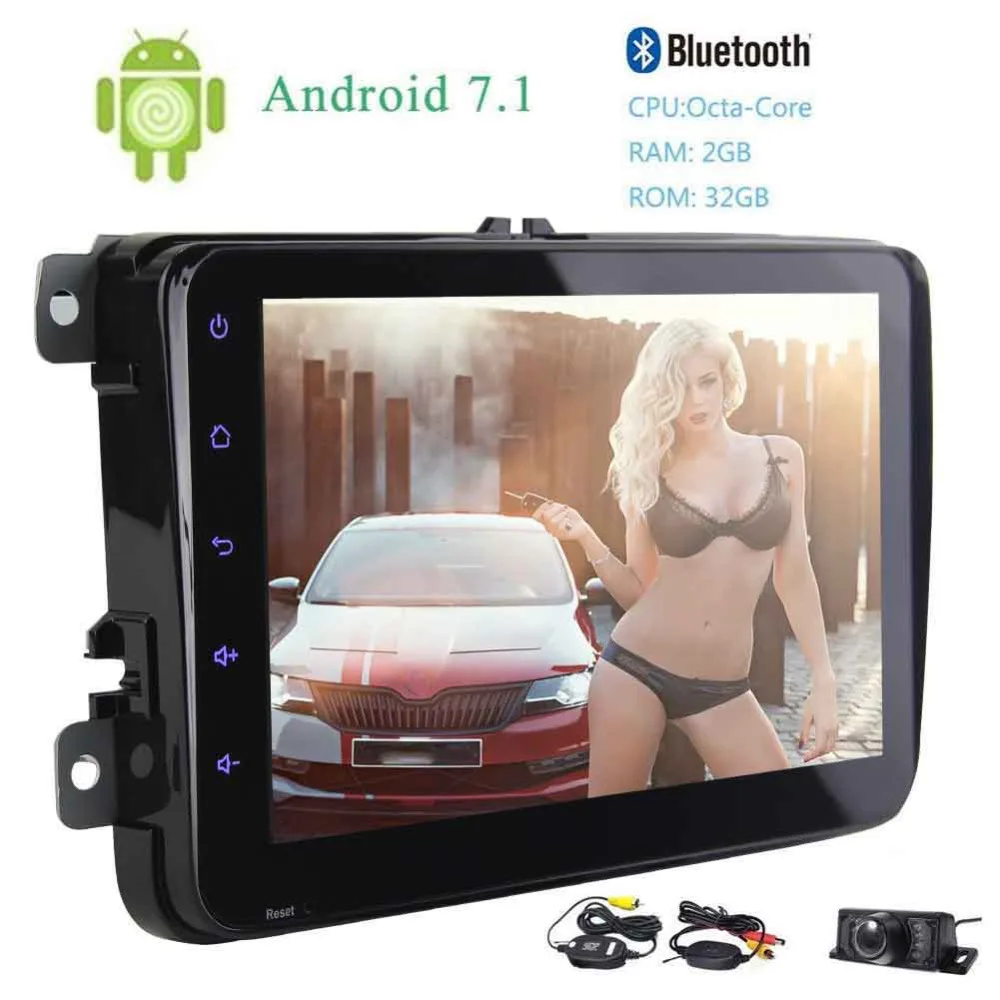 

Eincar Wireless Rear View Camera Octa Core Double 2 Din 8'' Android 7.1 Autoradio In Dash Car Stereo Radio for VW PASSAT GPS Nav