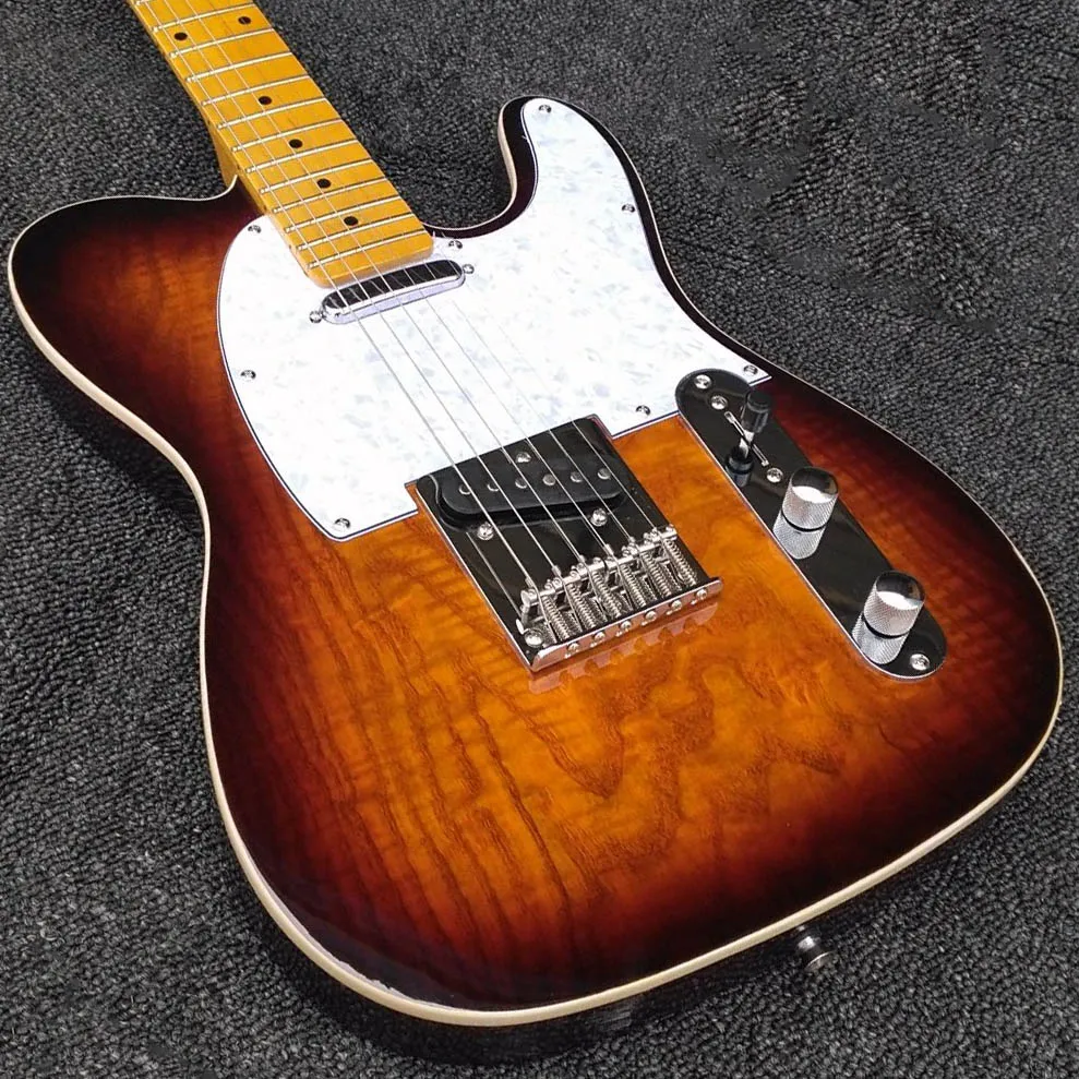 Sunburst TL Electric Guitar White PICKGUARD High Qulity CHINA guitars 22 Frets 100% Reals