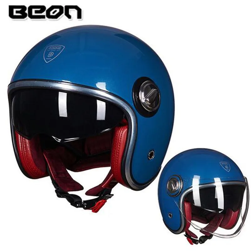 BEON мотоциклетный шлем rbike Casco винтажный мотоциклетный шлем 3/4 с открытым лицом Capacete Байкер скутер шлем ретро двойной козырек