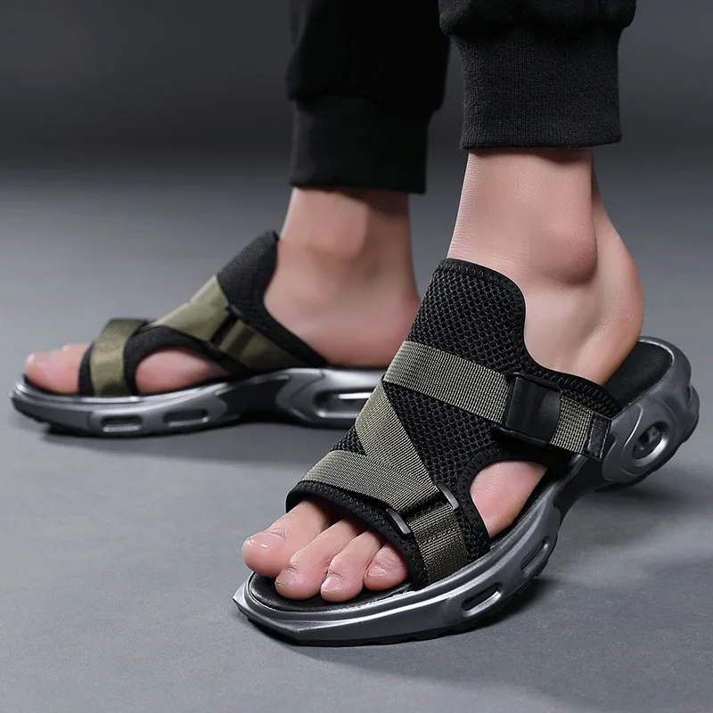 Sandálias de Verão Almofada de ar Deslizamento em Sapatos Sandálias de Praia ao ar Homens Chinelos Confortável Casuais Livre Zapatillas Hombre Tamanho 38- 44