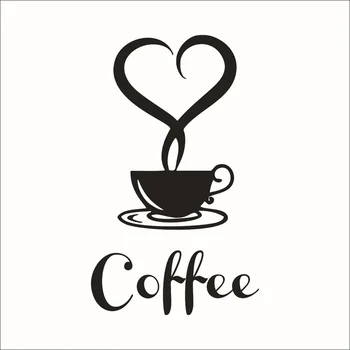 Coffee wall sticker shop Restaurant wall decor decals home decorations kitchen removable vinyl wall art diy decorative sticker 1