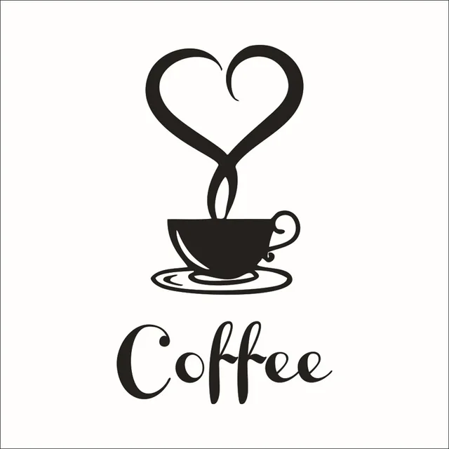 Coffee wall sticker shop Restaurant wall decor decals home decorations kitchen removable vinyl wall art diy decorative sticker 1