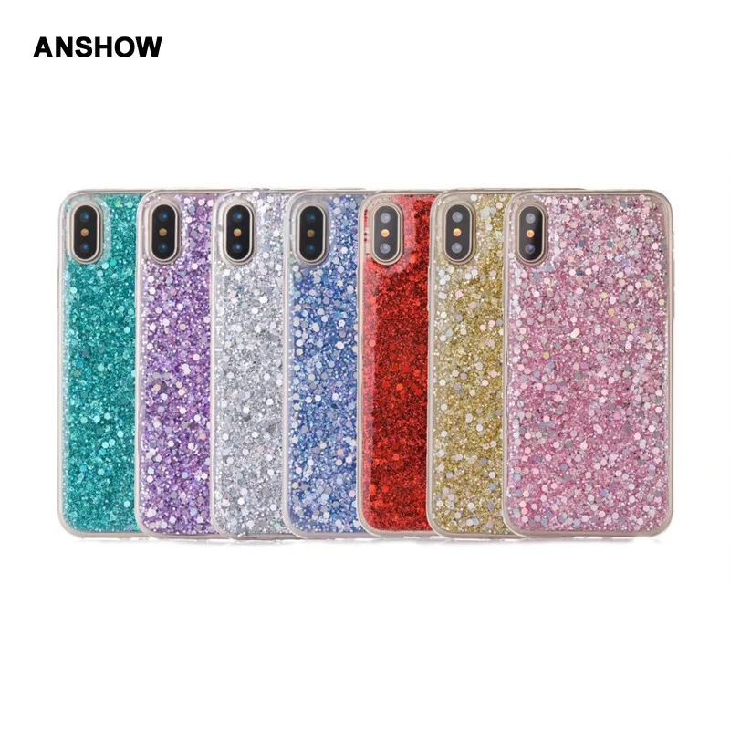 Sequin Beads Bling Glitter Soft TPU Case For Iphone X 8 7 6 6S Plus Galaxy Note S8 Flake Sparkle Leaves Cover 150PCS |