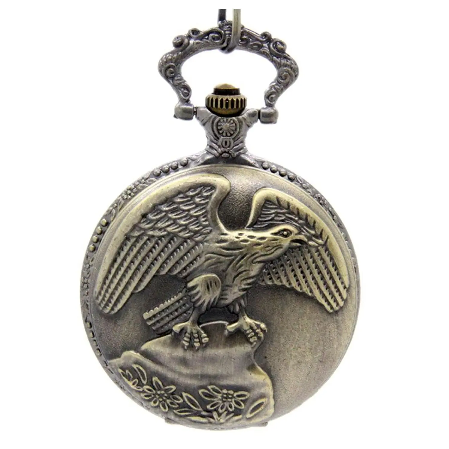 Practical Bronze Steampunk Vintage Eagle Unisex Quartz Chain Pocket Watchin Pocket & Fob