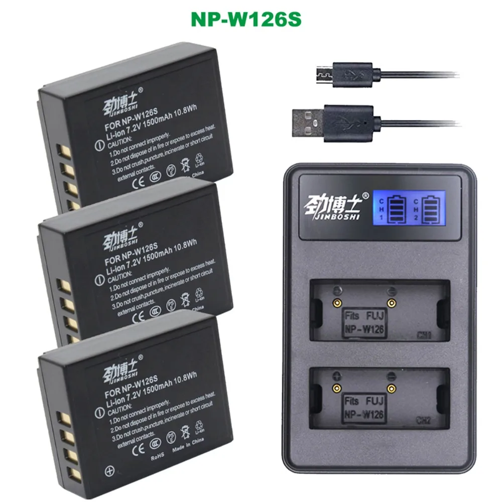 

3X NP-W126S NP W126S Battery + USB Charger For fujifilm NP-W126 fuji XT20 XT3 X100F XT2 XE2 XT30 XT1 XA1 XA2 XA3 XA5 XA10 XA20