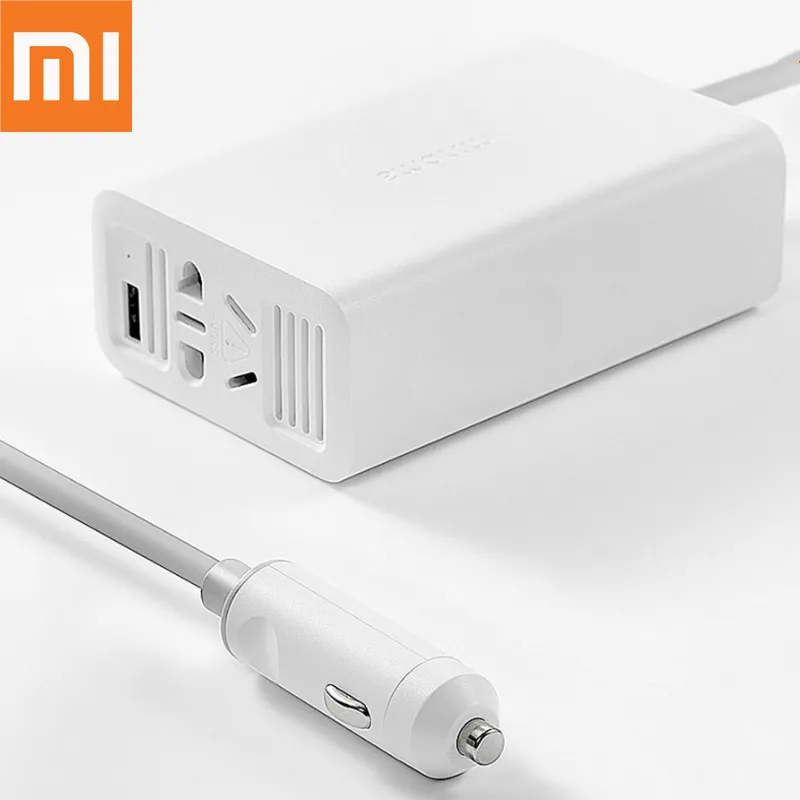 Оригинальный портативный автомобильный инвертор Xiaomi Mijia SMARTMI 100 Вт