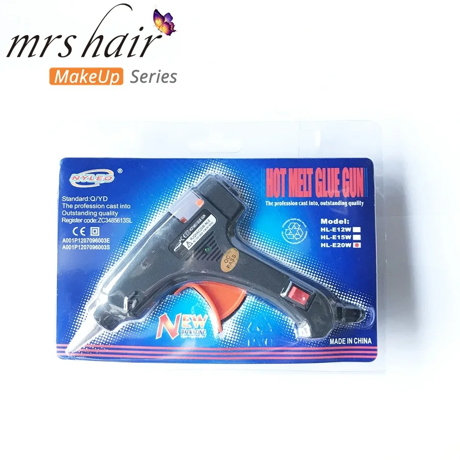 hair glue gun/ 20w Hot Melt Glue Sticks 10*0.7cm 12pc Professional Hair Tools Kits
