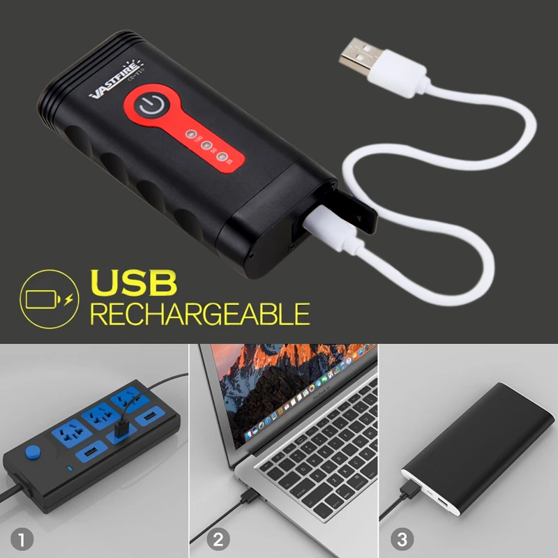 USB перезаряжаемая велосипедная лампа, передний руль, фонарь светильник L2 светодиодный головной светильник с защитным хвостом, светильник для ночного велоспорта, кемпинга