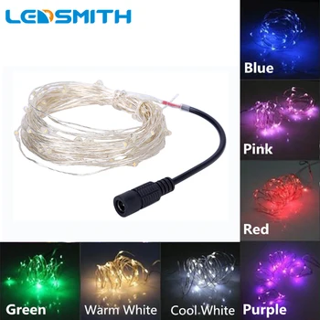 

10m 33ft 100LED Fairy Lights Starry Silver Copper Wire Led String Xmas+ 11key RF Remote Controller +12V 1A Power supply Adapter