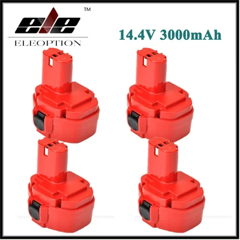

4 pcs Eleoption 14.4V 3000mAh 3.0Ah Ni-MH Rechargeable Power Tool Battery for Makita Drill PA14 JR140D 1420 1422 1433 1434
