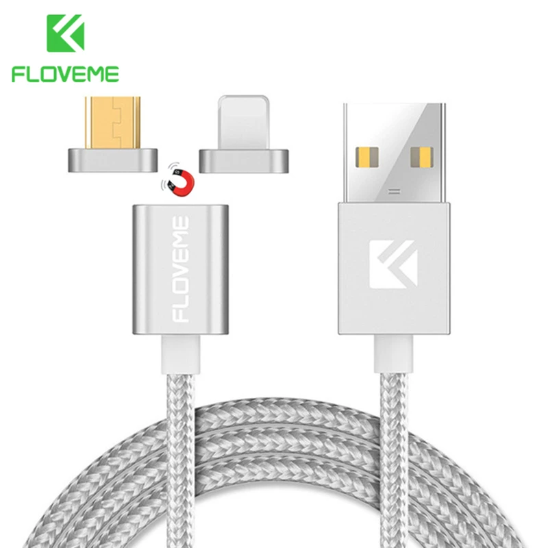

FLOVEME[2 in 1]Magnetic Cable,Micro USB to USB Cable for Samsung Magnet Charge Phone Cable For Apple iPhone X 8 7 6 5s