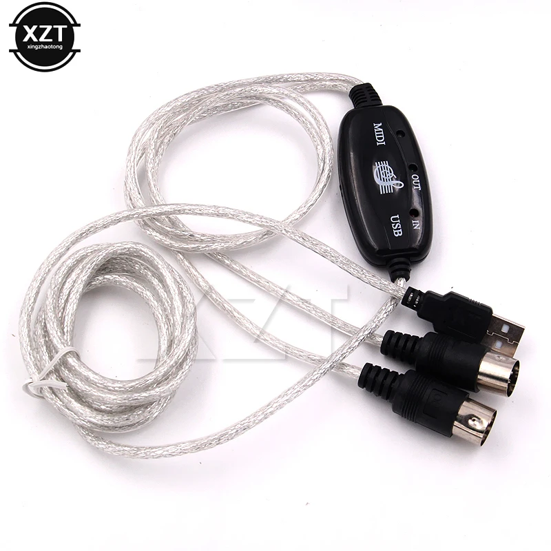 Cabo Midi para Conversor Usb In-out Interface Profissional Midi Áudio Musical para Teclado pc Piano Elétrico Adaptador de Bateria