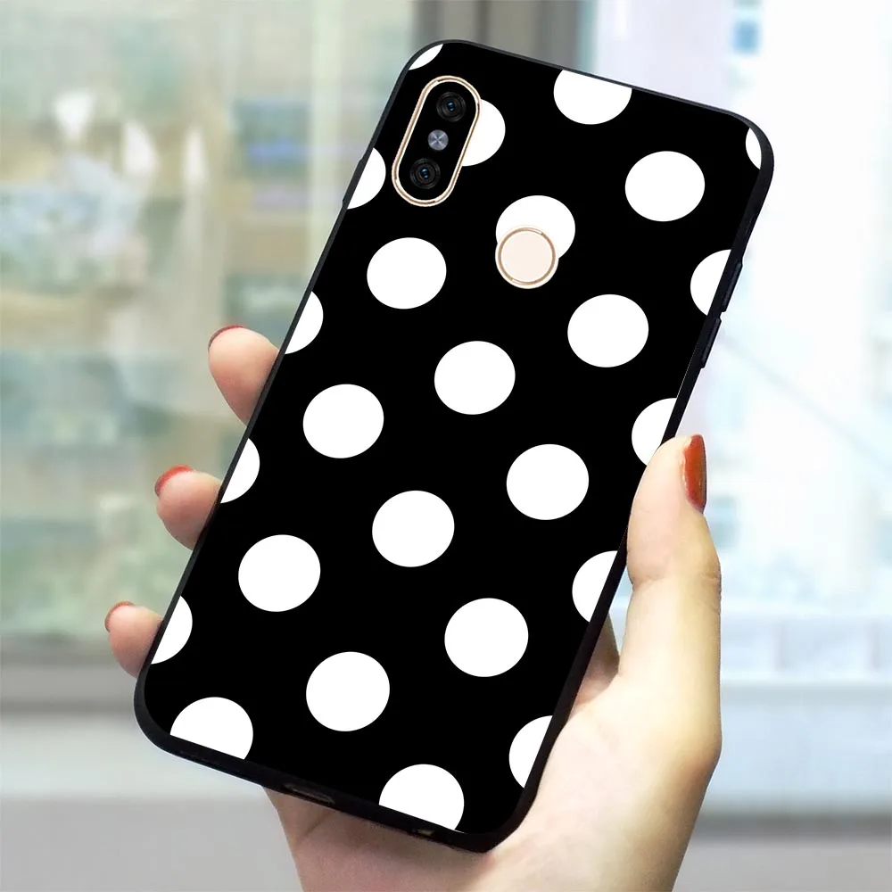 

Polka Dots Feather Soft TPU Cover for Xiaomi Mi A2 Lite Phone Case for Redmi Note 7 9 se 4 X 5 A 6A Plus 8 Go Pro Prime A1