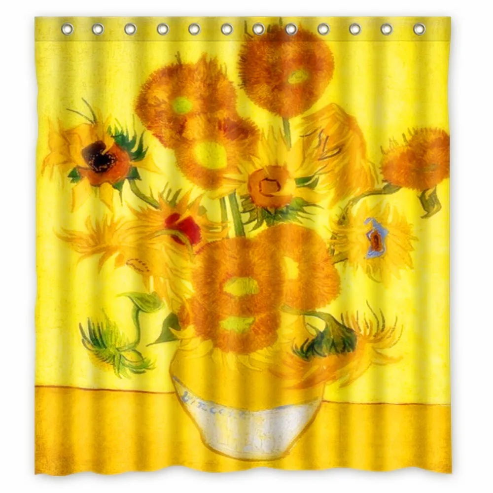 Compare Prices On Sunflower Shower Curtains- Online Shopping/Buy Anime Shower Curtain One Piece Dragon Ball Z Bleach Fairy Tail Naruto Together Van Gogh sunflower - Compare Prices On Sunflower Shower Curtains- Online Shopping/Buy