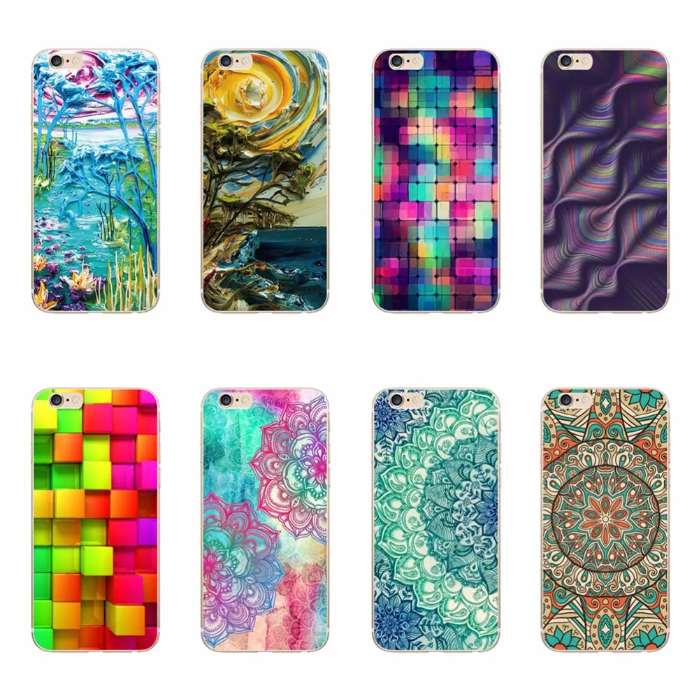 Luxury Cases For Iphone 6 6s Phone Case Colorfull Flower Oil Painting TPU Silicone Soft Cover Skin For Iphone Rubber Funda Coque