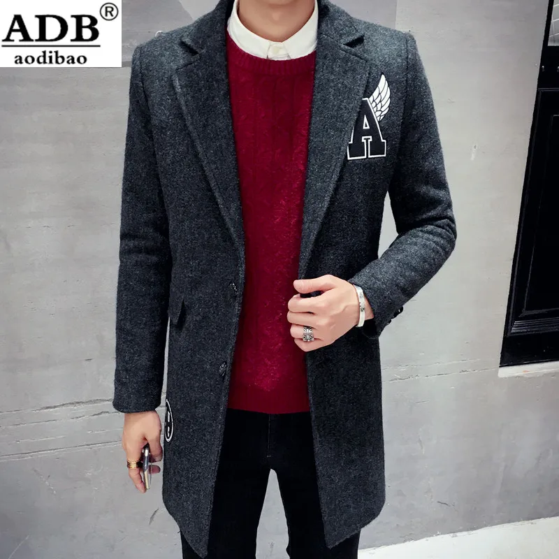 Aodibao 2016 New Arrival Printing Pattern USA Men’s Causal Winter Coat Single Button Fashion Blazers Suits For Men Plus Size 2XL