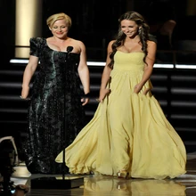 Желтая Милая шифоновая длина до пола Бисероплетение Дженнифер любовь Hewitt премия Emmy модные длинные вечерние Роскошные платья