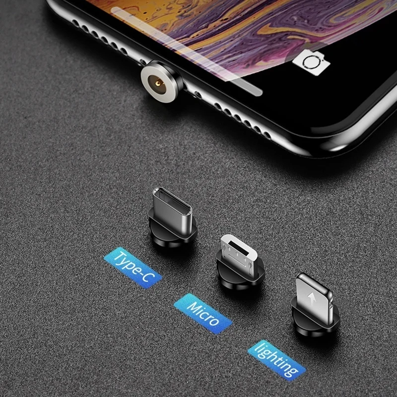Acgicea 90 градусов светодиодный магнитный кабель Micro usb type C Быстрая зарядка