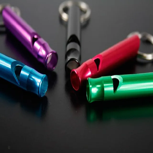2Pcs Colorful Aluminum Emergency Survival Whistle Keychain For Camping Hiking Outdoor Sport Kit Tool 4.7CM Color Random