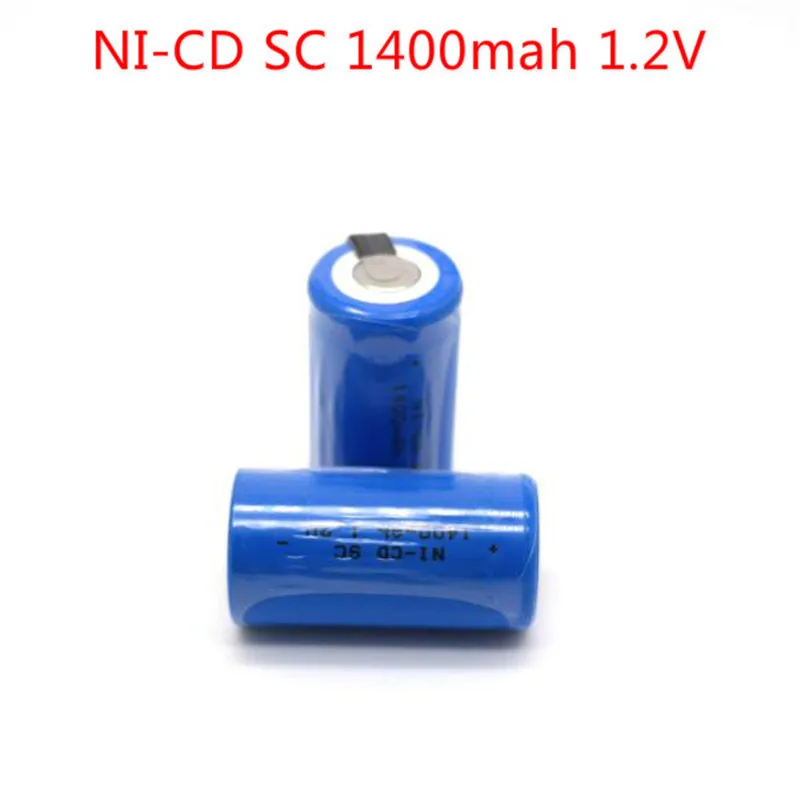 Murah 2 pcs Vbatty Ni cd sel Ni cd baterai 2 pcs banyak biru warna Sub C Ni cd SC 1.2 V 1400 mAh Ni Cd Baterai Isi Ulang