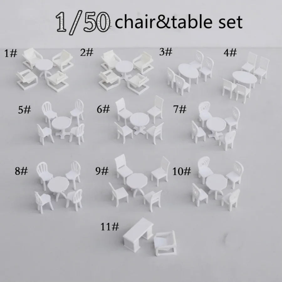 10 компл./лот ABS белого цвета 1/50 Масштаб модели внутренняя мебель для поезд макет строительных материалов