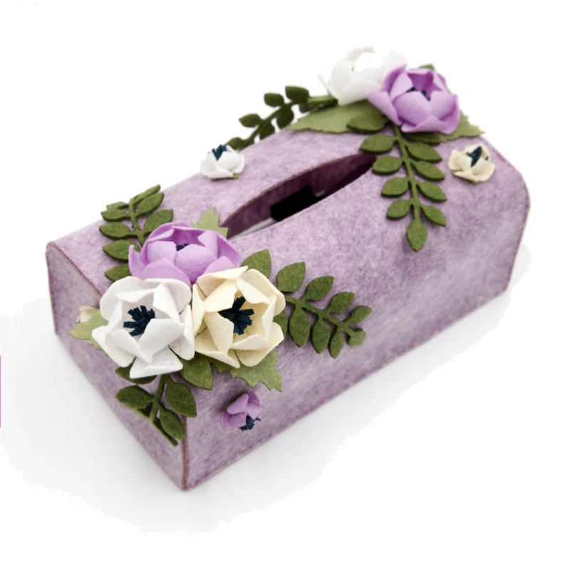 14 styles home tissue case handmade felt cloth paper towel box paper towel flower
