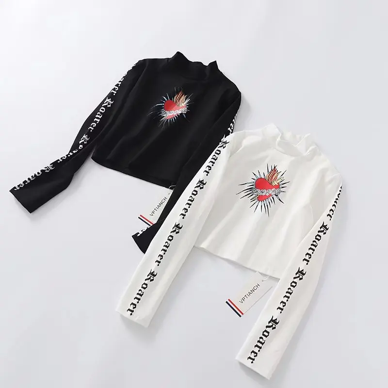 

Navel long-sleeved new breathable thin short Slim fitness female T-shirt solid color workout clothes