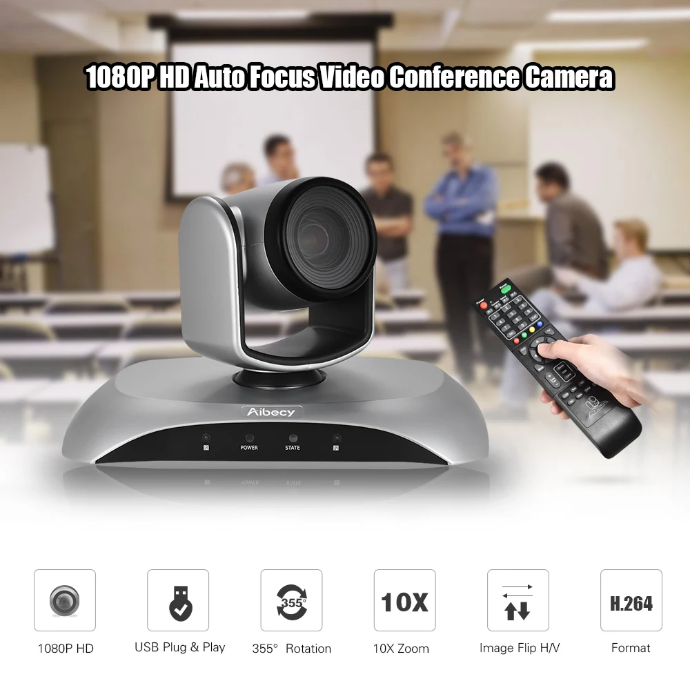 Aibecy 1080 وعاء hd usb كاميرا فيديو المؤتمر 10x زووم بصري af السيارات تفحص المكونات ن اللعب مع التحكم عن المكاتب