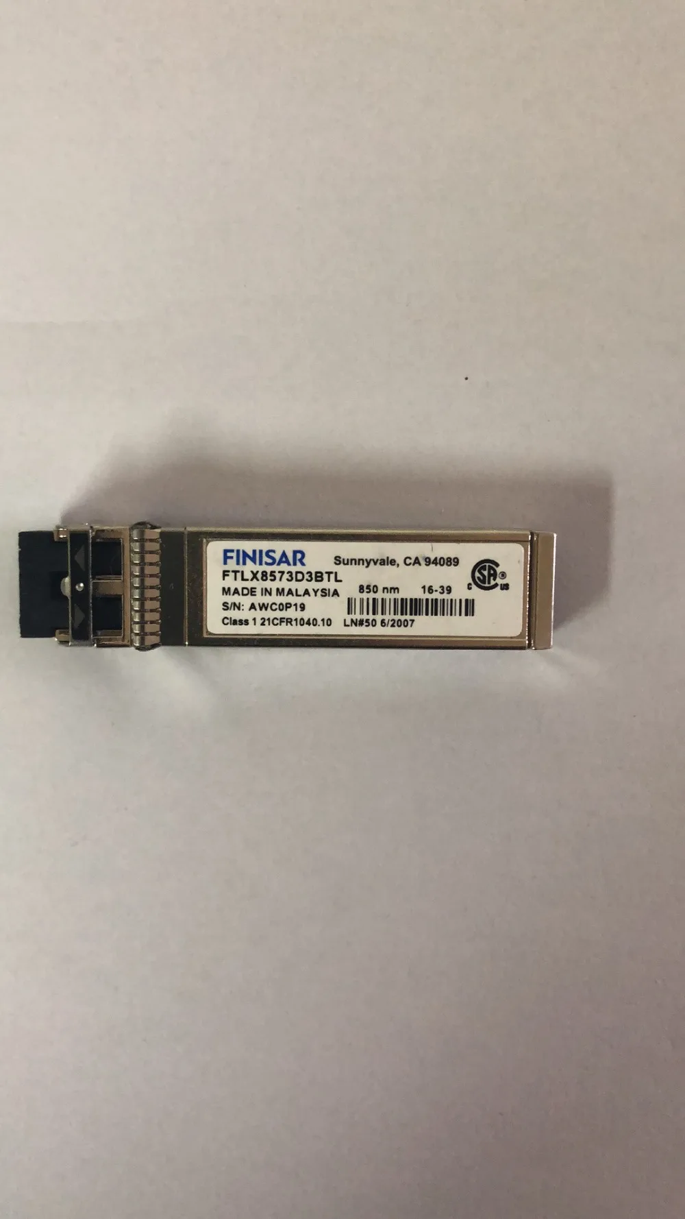 Оригинальный FTLX8573D3BTL SFP + 10 г 300 м 10G-850nm-0.1km-SFP + 850nm AWC0P19 TXRX SFP + SGL 10,5 ГБ/сек. 850NM для Finisar