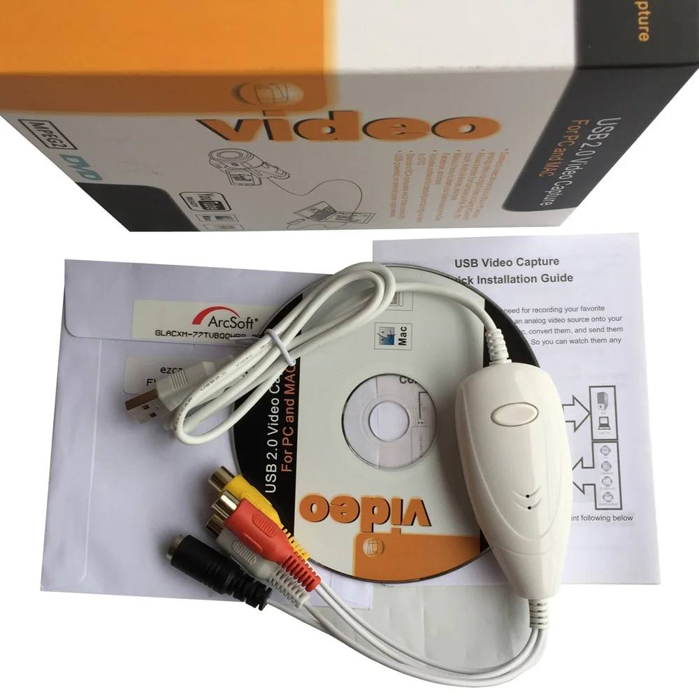 USB2.0 конвертер видео аудио захвата преобразование аналогового в цифровой