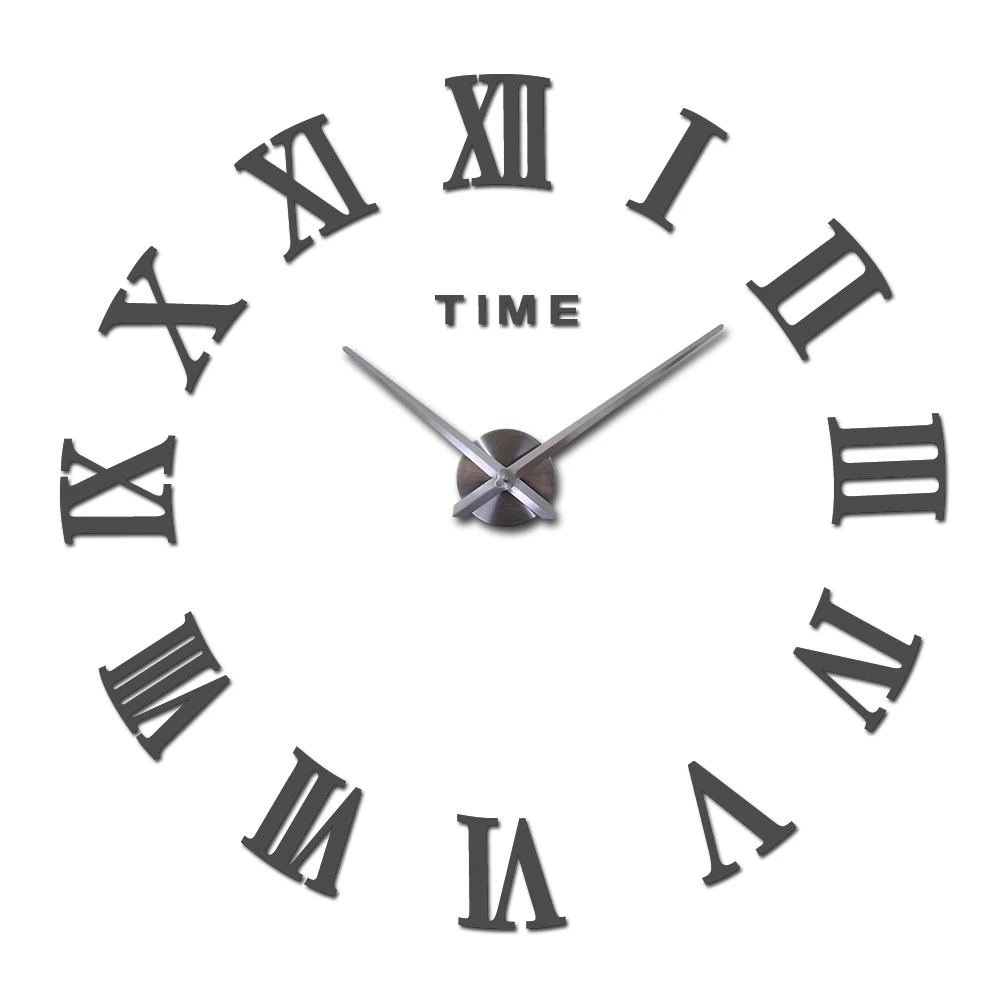 3d diy гостиная акрил кварцевые часы настенные reloj де сравнению украшения дома Горячая Распродажа Стикеры - Цвет: Темно-серый