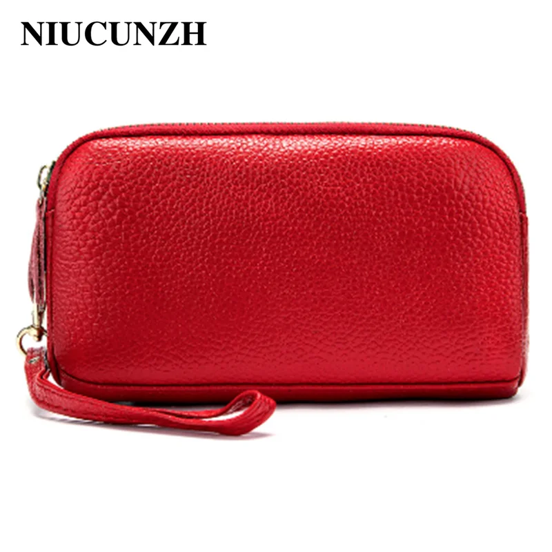 

NIUCUNZH Fashion Women Purse Small Wallets Women Double Zipper Leather Clutch Purse Famous Design Phone Pocket Female Money Bag