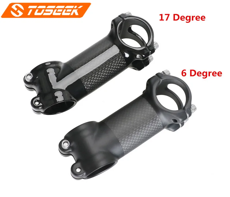 Road Bike Stem Carbon+7075 Alloy Road MTB bike 6/17 Degree Carbon Stems