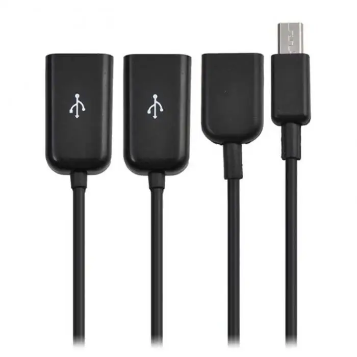 3 в 1 микро usb-хаб папа-мама и двойной USB 2,0 адаптер хоста OTG кабель