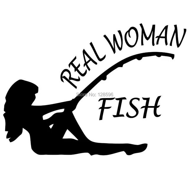 Download real woman fish hunting fishing trout salmon bass sticker ...