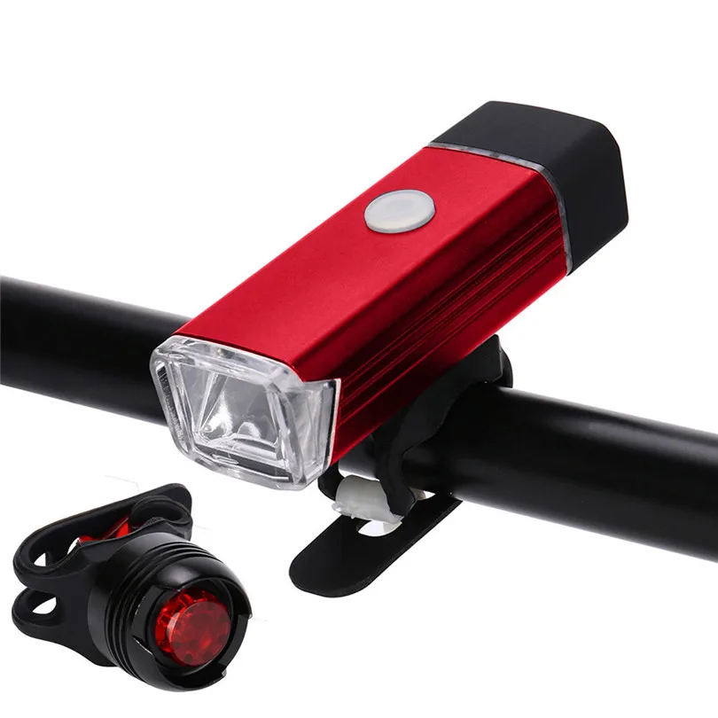 Cyclezone USB Rechargeable Bike Light LED Bicycle Bright Front Headlight and Rear Tail Light Set luz bicicleta Free Ship A30
