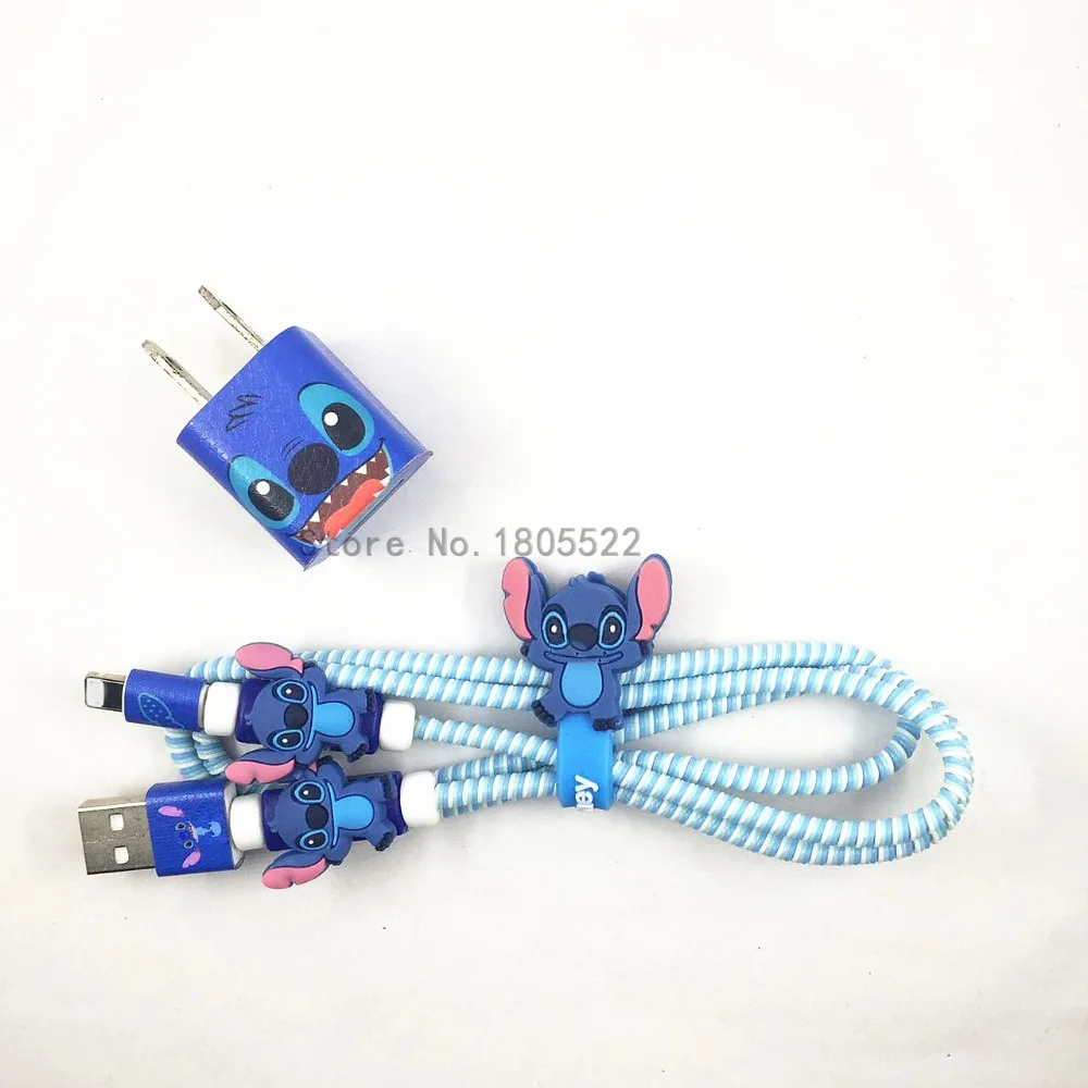 1,4 м мультфильм USB зарядное устройство кабель протектор Diy набор с намоткой кабеля зарядные наклейки Спиральный шнур протектор для iphone 5 6 6s 7