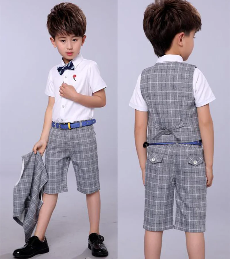 summer boys vest set children short-sleeved clothing set boys suits for weddings (9) - 