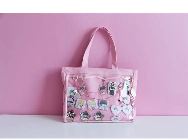 Estilo meninas linda bolsa kawaii limpar saco