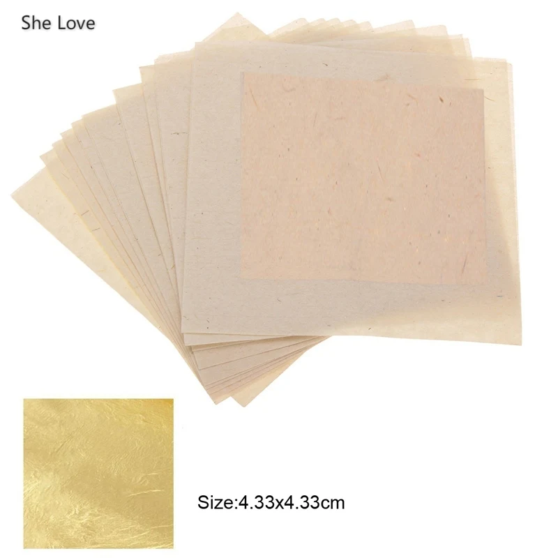 She Love 10 листов/лот 24 к чистый натуральный съедобный золотой цвет лист фольга бумага 4,33x4,33 см ремесло бумага ручной работы ремесла украшения - Цвет: as photos
