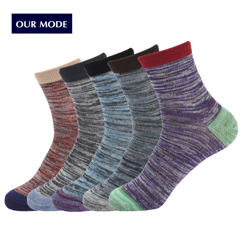 OUR MODE men winter retro thick cotton socks male vintage thick line