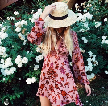 

Women Love Sunset Silk Satin Burnout Floral Saffron Mini Dress Long Sleeve A-Line Fit Mini Dress Open Neckline Sexy Party Dress