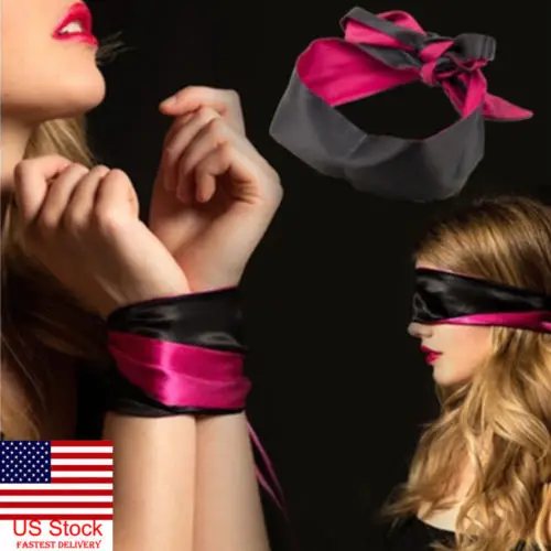 

Sexy Eyeshade Satin Black Soft Silk Satin Tie Eye Shade Blindfold Cover Band Blinder Ribbon