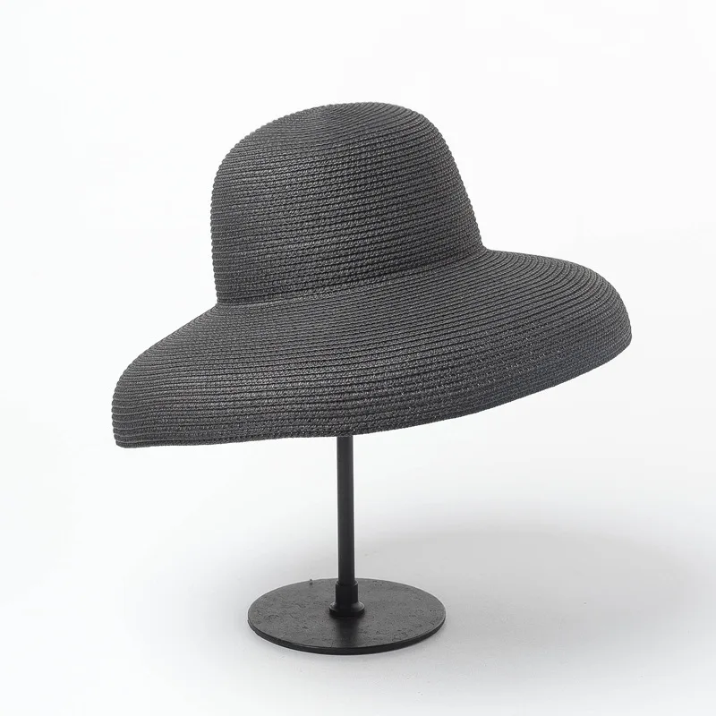 

Women Sun Hats Wide Brim Clcohe Summer Straw Hats New Natural Black fashion Floppy Beach Boater Hat Cap Kentucky Derby Hats