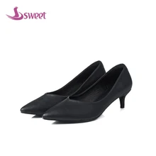 

sweet Brand womens shoes woman pumps Winter Basic PU Zipper Round Toe Spike Heels Fashion Zipper LeisureB59