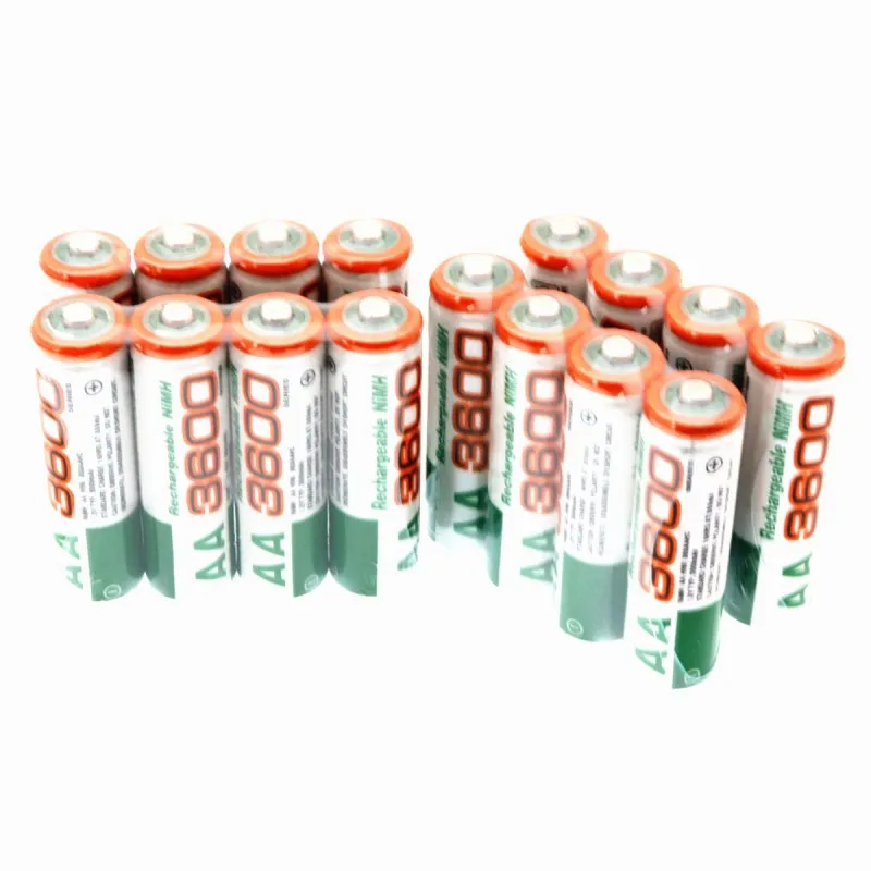 Новая AA батарея 3600 mAh аккумуляторная батарея, 1,2 V Ni-MH AA батарея, подходит для часов, мышей, компьютеров