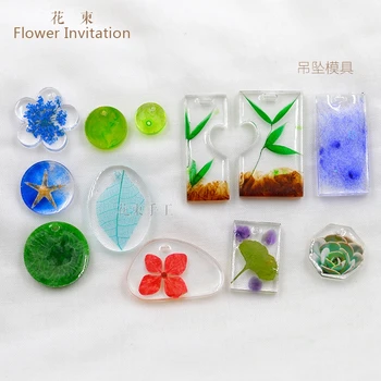 

Flower Invitation Small Pendent Mold MD1347-1360 - DIY Handmade Mold Jewelry Tools AB glue 2017 New Arrivals