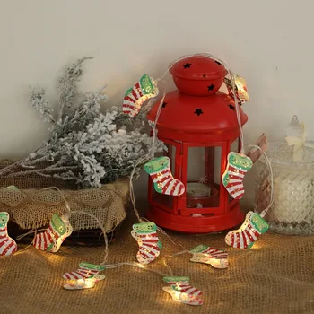 

Three Meters Twenty Lights Christmas Stockings Decorative Lights Battery Box Light Strings Color Home Decor