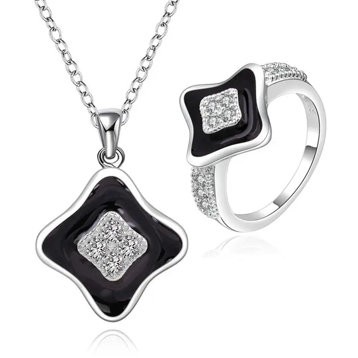 

LKNSPCS725-B 925 sterling silver jewelry set, fashion jewelry set Necklace 607 Ring 454 /dksambza dwkamnra