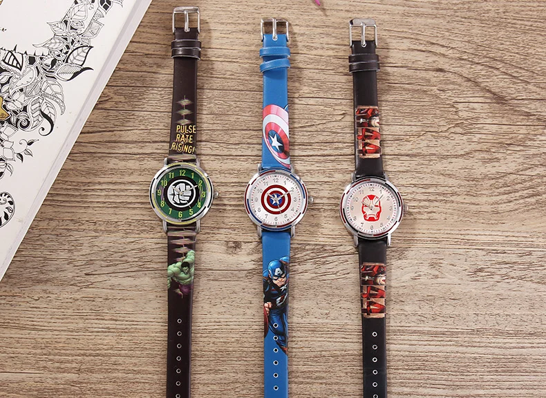 Подлинная Марка Дисней часы Avengers Дисней детские часы Капитан Америка щит мальчик кварцевые часы 30bar водонепроницаемый